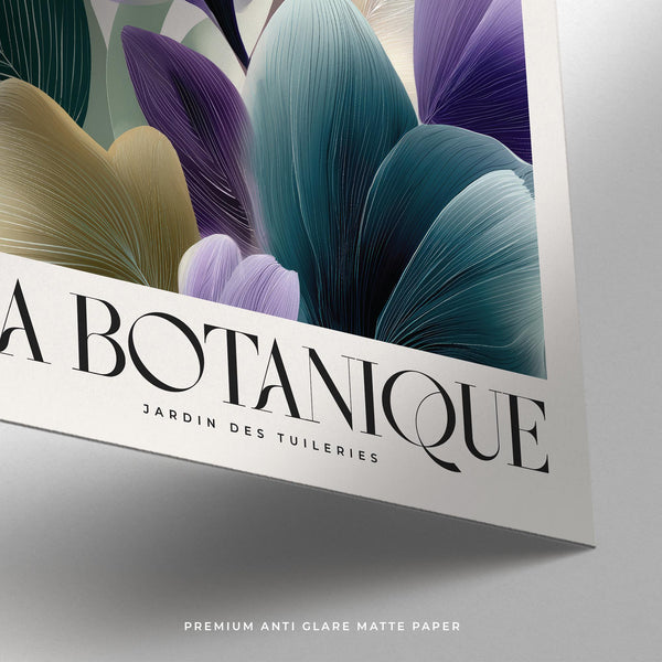 Decorative plant poster featuring layered botanical elements