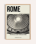 ROME Pantheon dome oculus wall art poster with coffered ceiling grid