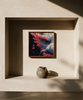 Bold Red Dragon Art in Black and Brown for office decor
