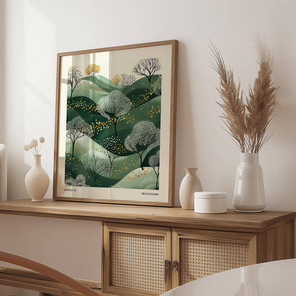 Natural wall art green tones designed for relaxing interiors