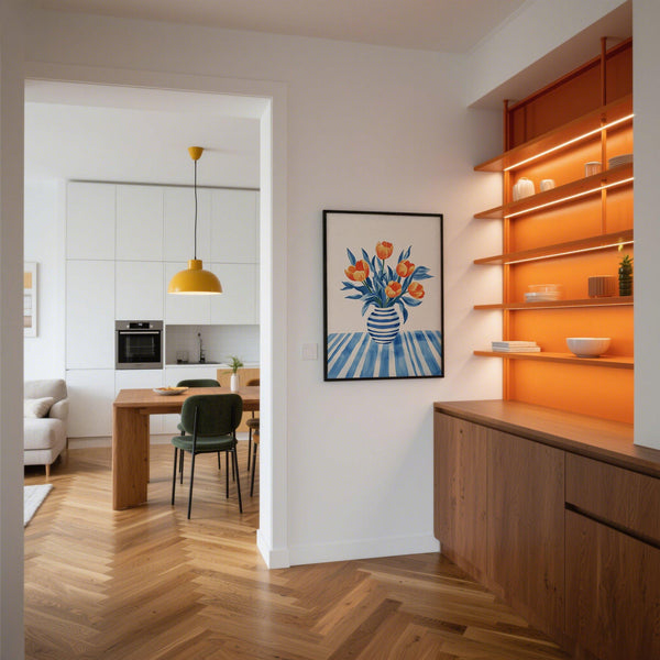 Cheerful Tulip Wall Art for kitchens or spring-themed home decor.