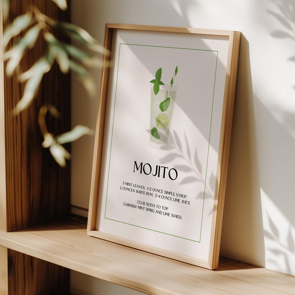 Clean mojito design featured in bar pictures for wall décor

