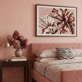 Elegant Floral Art wall art print with central floral motif and linework