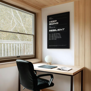 Resilience-themed Work Hard Wall Art print for gym or home office décor.