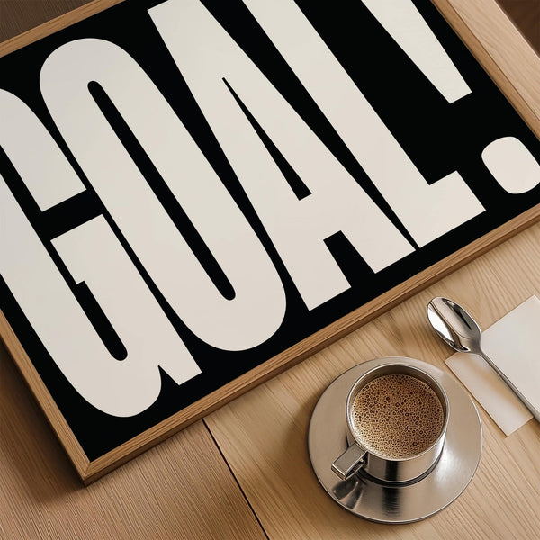Typography-based Goal Poster designed to inspire sports lovers