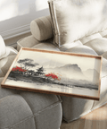 Serene Chinese Landscape Art Print with traditional colors, ideal for home office