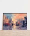Multicolored Abstract Sunset Art Print for creative studio wall art