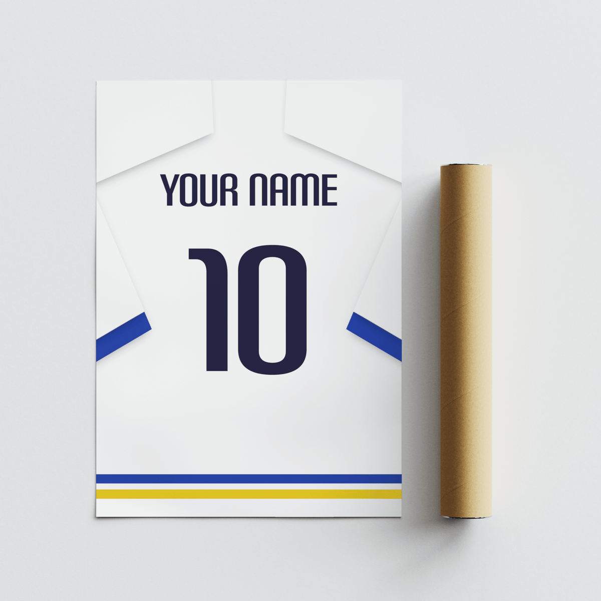 Minimal sports wall art print showing “YOUR NAME” above a big 10