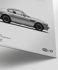 Classic Aston Martin Poster art print, modern décor in gray and black
