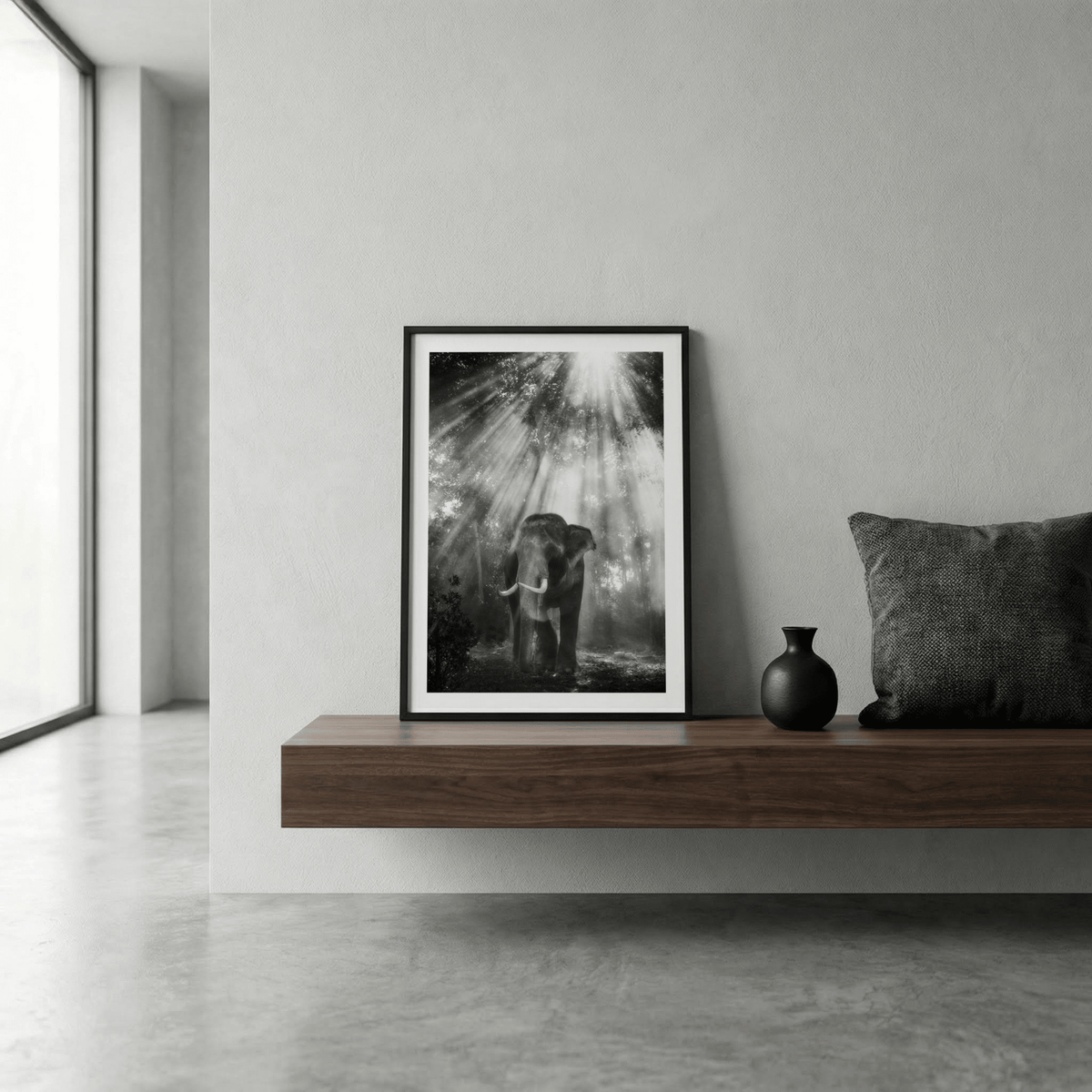 Nature Photography Wall Art showing elephant beneath radiant canopy