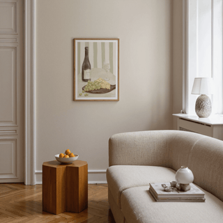 Elegant Dining Room Print featuring Green and Beige, perfect for dining room