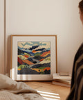 Colourful mountain wall art for modern interiors