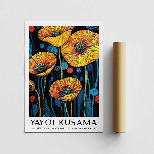 Orange poppy flowers in Art of Poppies style with fine details.