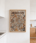 Capturing Mexico Map Poster featuring urban map design, labeled areas, and central street plan poster