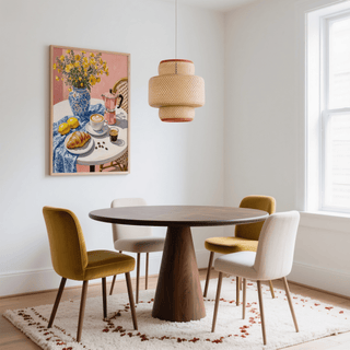 Floral Kitchen Decor wall art with Blue and Pink colors, ideal for modern kitchens