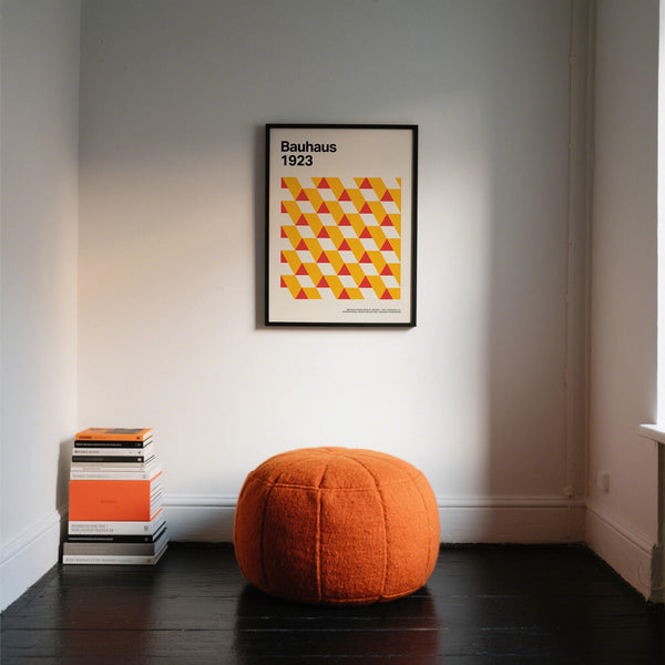 Art posters gallery style layout inspired by 1923 Bauhaus archive.