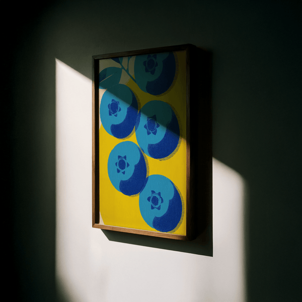 Blueberry Wall Art featuring Blue and Yellow suitable for hallway decor