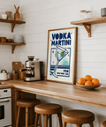 Blue Vodka Martini Poster perfect for lounge or living room decor