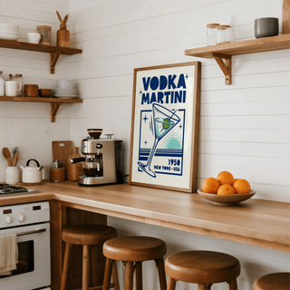 Blue Vodka Martini Poster perfect for lounge or living room decor
