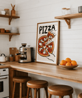 Pizza Art Print in black and white dining room decor
