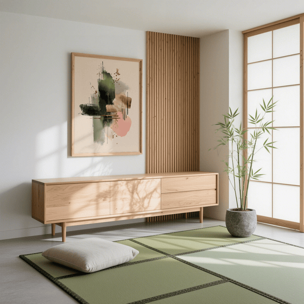 Contemporary Art Poster with bold brushstrokes for creative office space