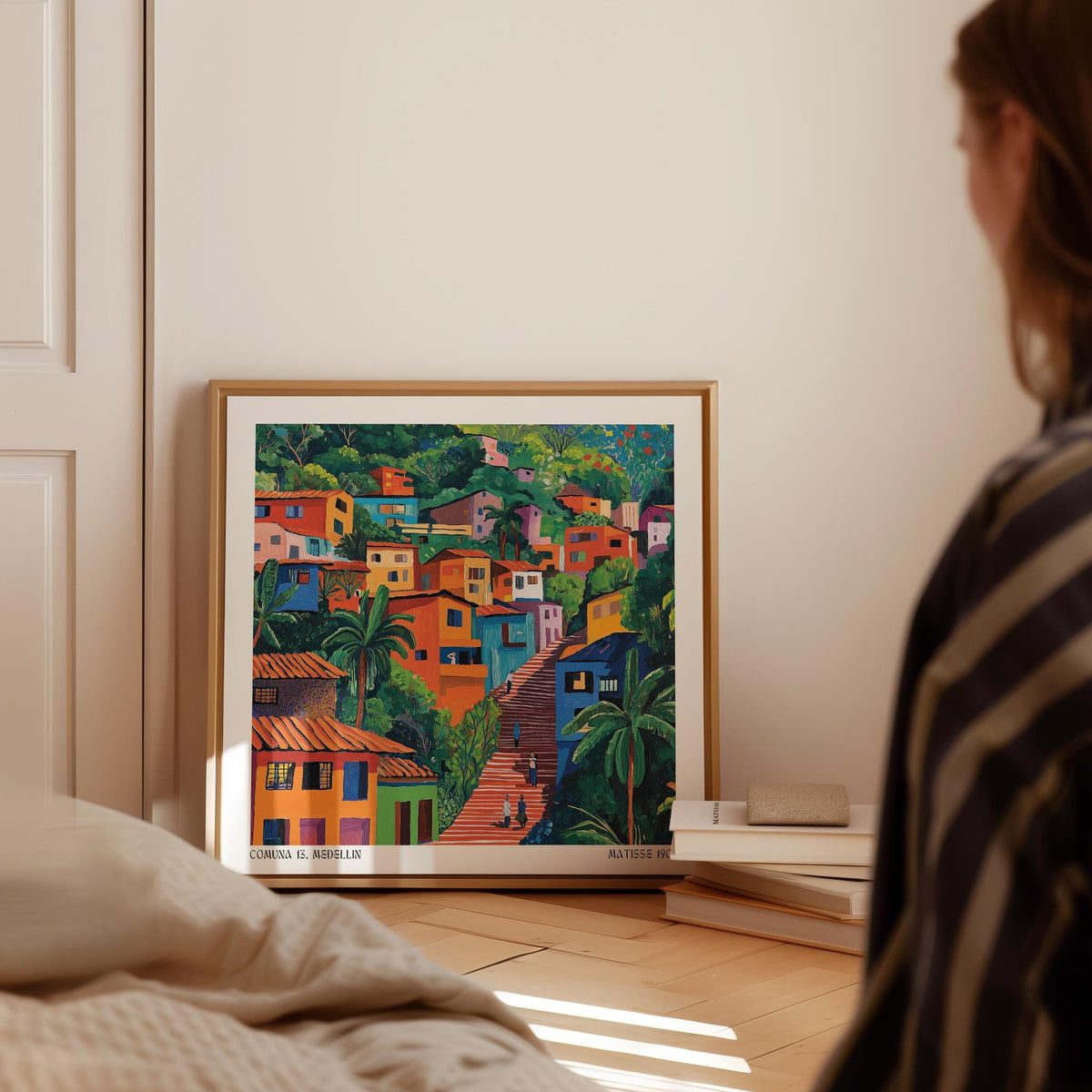 Vivid brushwork captures the spirit of Medellín in this Colombia Art Print.