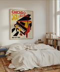 Jazz Festival Poster colorful art print in Yellow, Red, Black for retro-inspired rooms