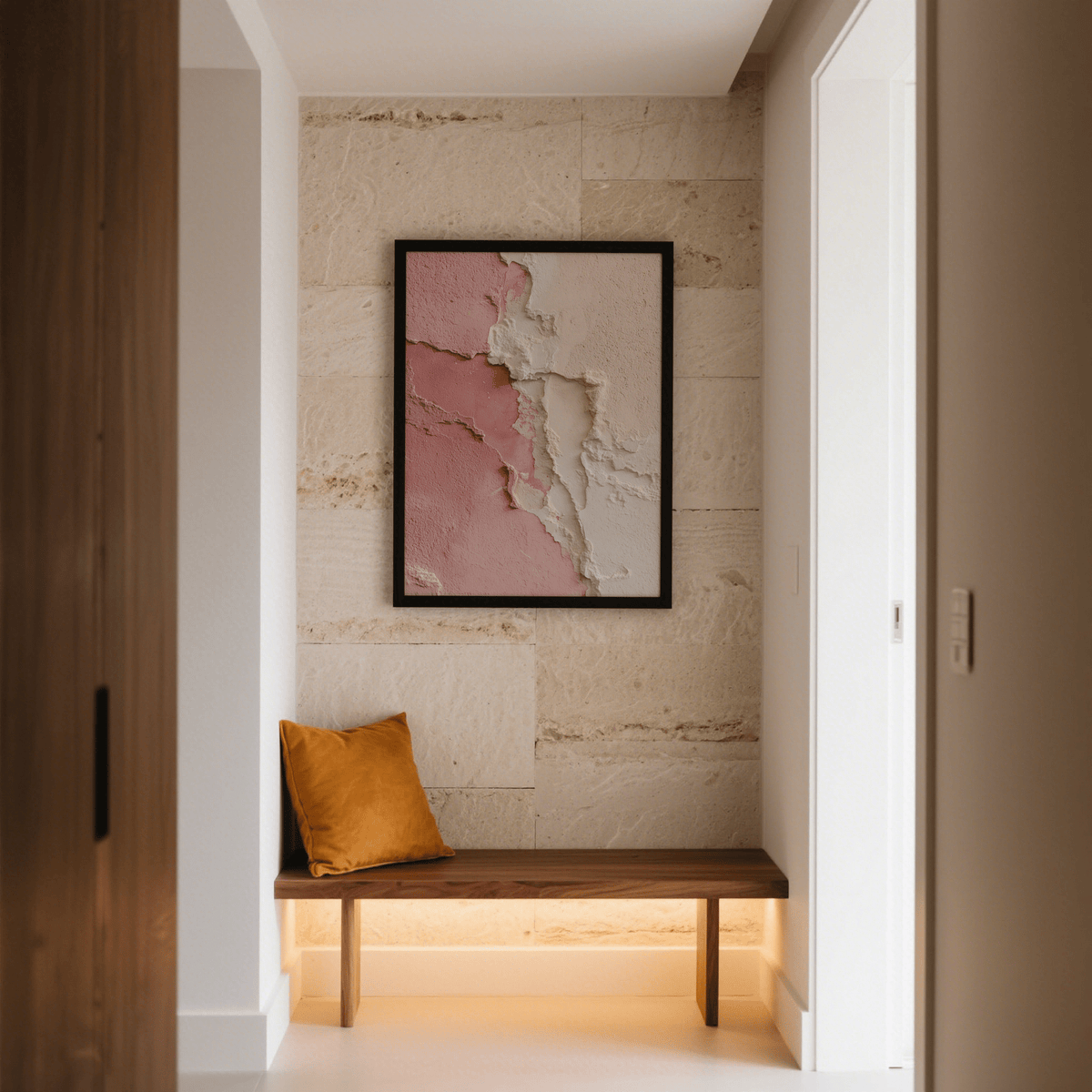 Pink Wabi Sabi Poster with Pink and Beige for cozy reading nook