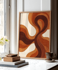 Organic Line Poster design in orange tones, ideal for bedroom wall art