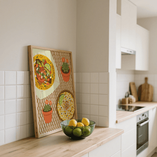 Bright Taco Wall Art with green and orange for modern kitchen décor