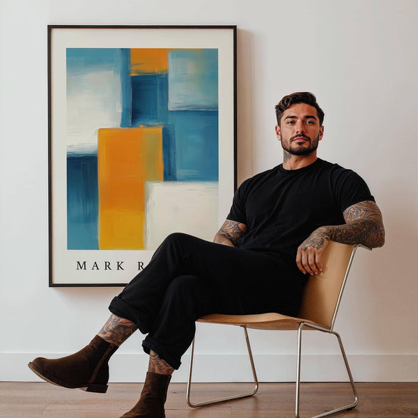 artistic blue and yellow wall art for statement walls