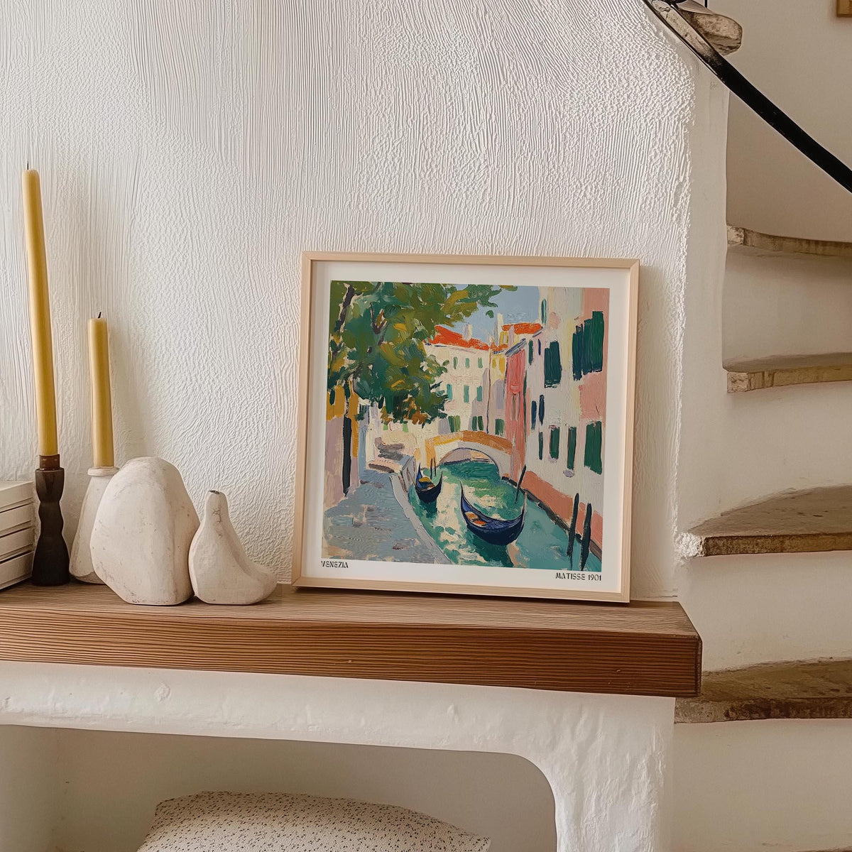 Expressive brushwork captures Italy's charm in this Venice Wall Art canal print.