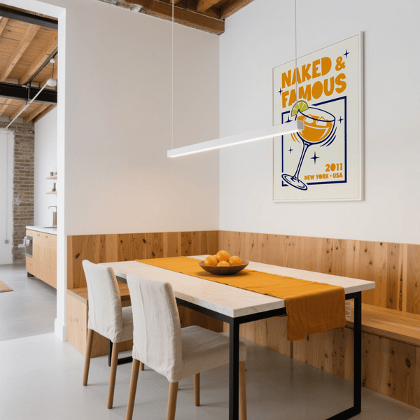 Naked & Famous Cocktail Art Orange and Blue bedroom wall art poster