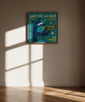 Jazz Festival Art Print with Green and White for music-themed poster