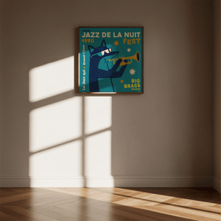Jazz Festival Art Print with Green and White for music-themed poster