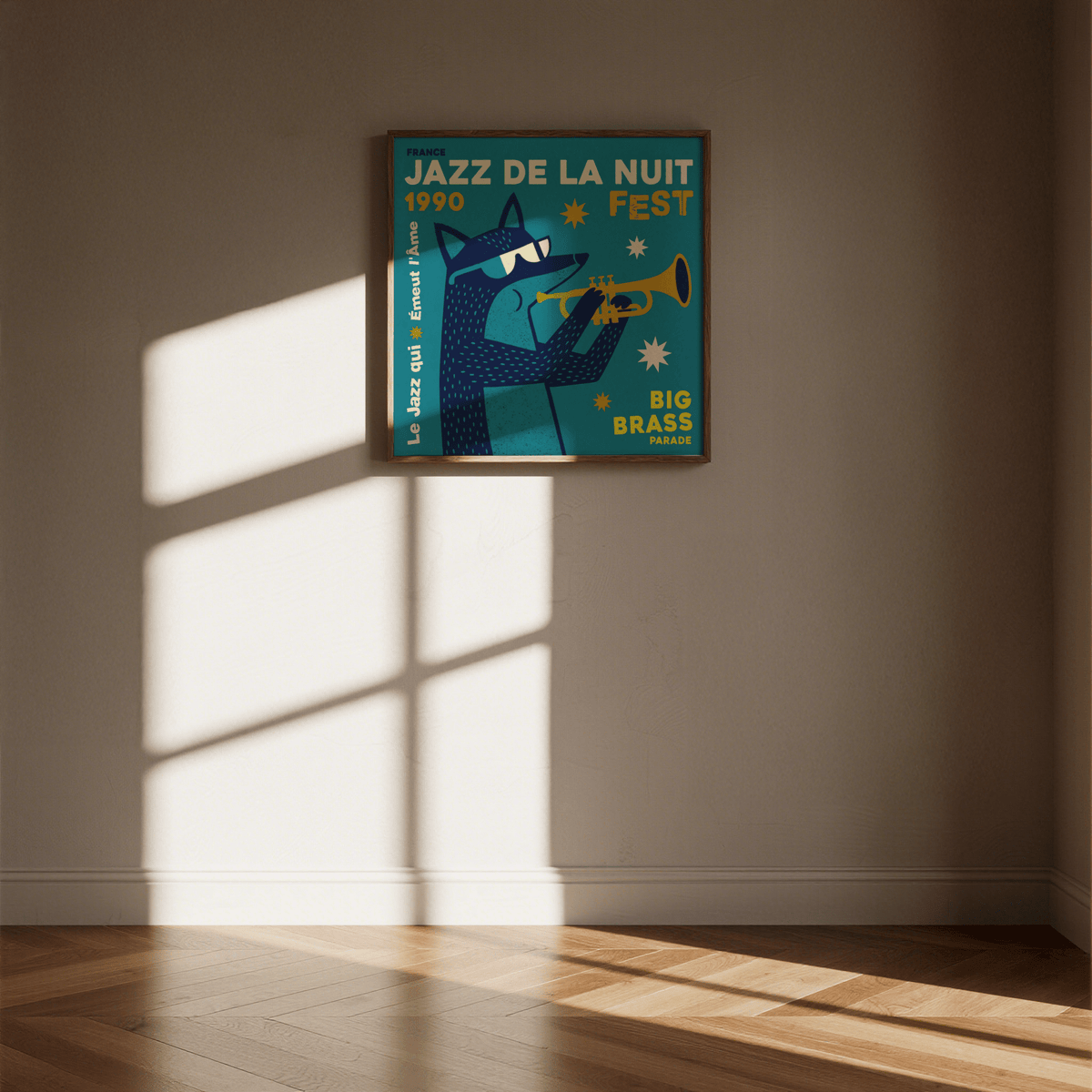 Jazz Festival Art Print with Green and White for music-themed poster