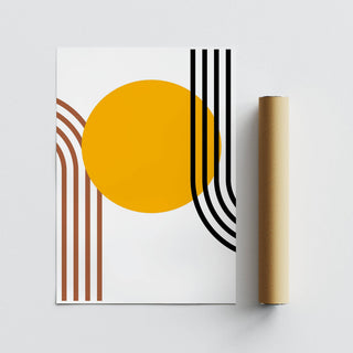 Bauhaus sun print inspired by geometric abstraction