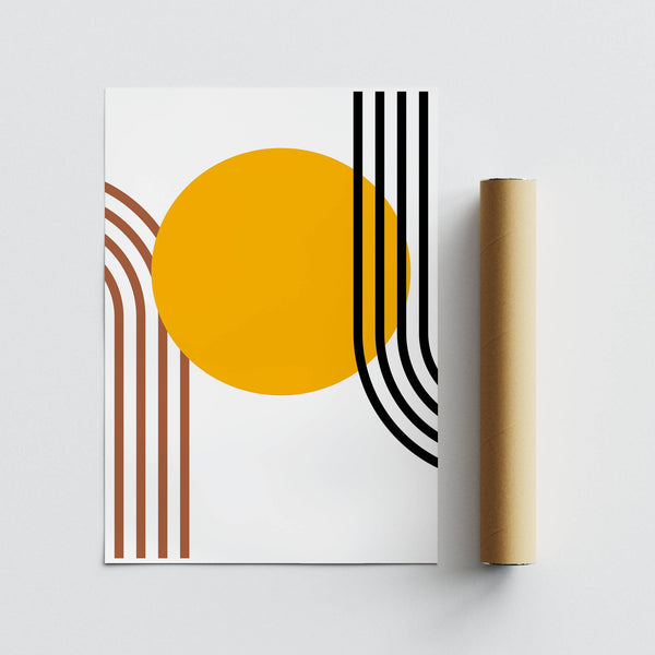 Bauhaus sun print inspired by geometric abstraction