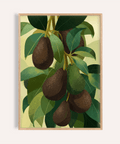 Avocado Wall Art Print in green and beige for kitchen decor poster