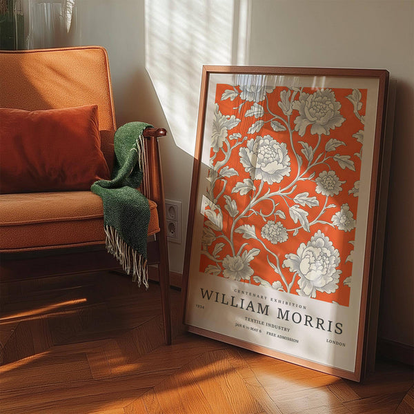 William Morris style vintage flower art ideal for office decor