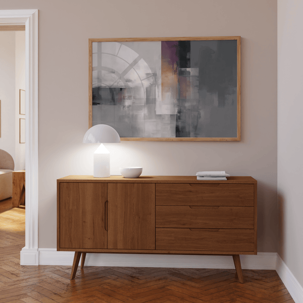 Contemporary Poster with Gray hues, ideal for a bedroom setting