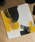 Minimalist Abstract Black and Yellow Art design for home office wall art