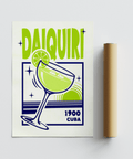 Daiquiri Art Print, green and blue tones for dining room poster