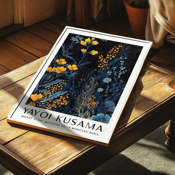 Bold Kusama Museum tribute artwork with layered petals and dotted texture