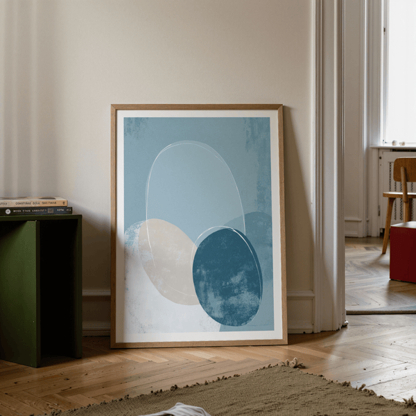 Geometric Circle Poster minimal abstract design with two circles and arc