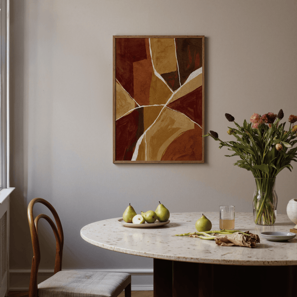 Burnt Orange Abstract Art home décor accent in Orange and Brown, ideal as a wall print