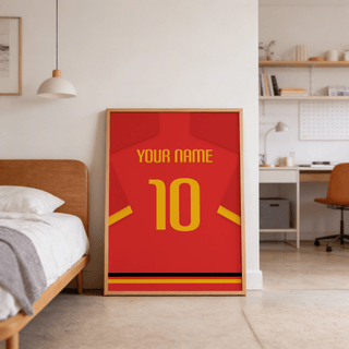 Personalized football jersey artwork showing back-of-kit graphic and angular sleeves