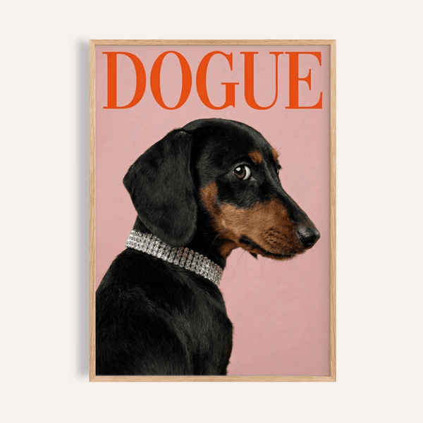 Stylish Pet Wall Art for living room, featuring pink, black, brown, red, poster