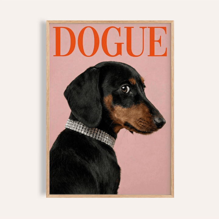 Stylish Pet Wall Art for living room, featuring pink, black, brown, red, poster