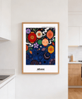 Full view Bohemian Lantern Poster wall art with multiple lanterns and floral elements